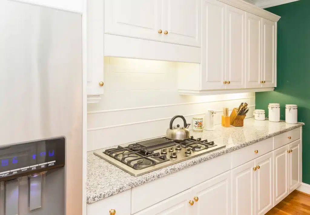 Granite Countertops in Kitchen with Cabinets