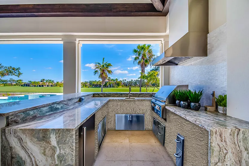 stucco outdoor kitchen